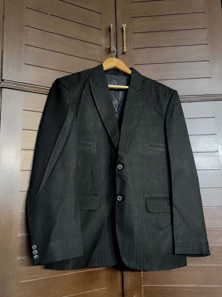 Men Black Striped Stylish Formal Blazer