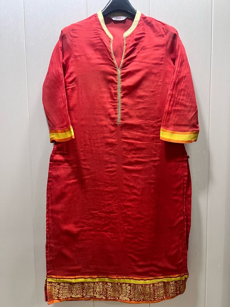 BIBA Red &amp; Gold Kurta.