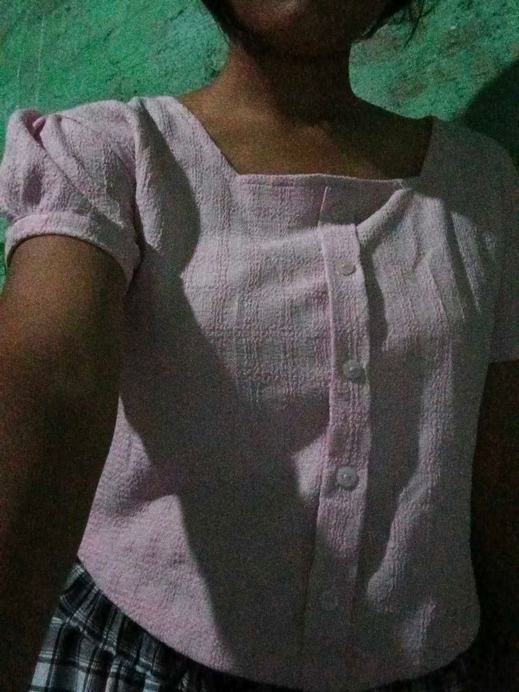 Pink Puff Sleeve Top