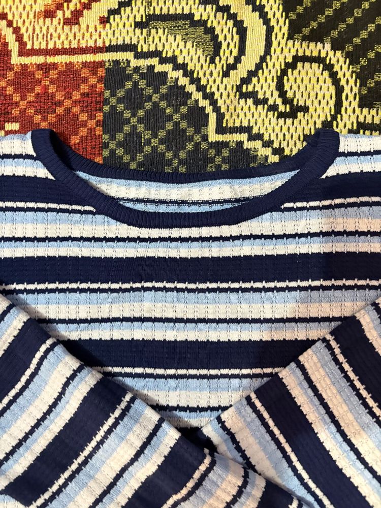 Women Top In Blue Color With Horizontal Line