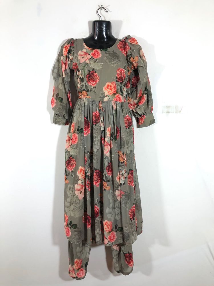 Green Printed Kurta Set (Women’s)