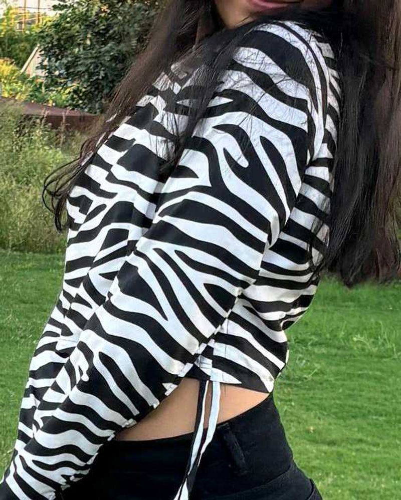 Zebra print top