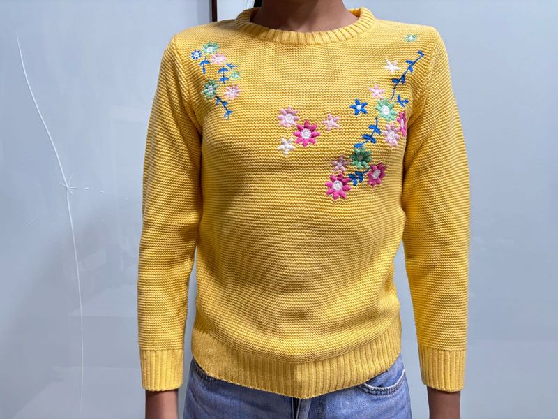 Floral Embroidered Sweater