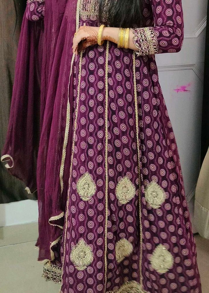 Frock  Pant With Dupatta Set