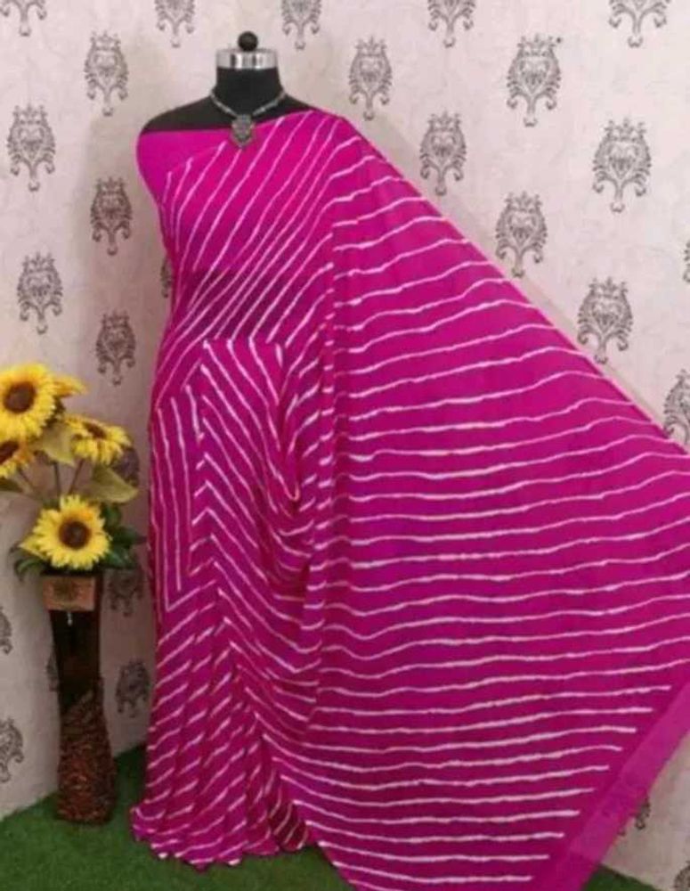 Pink Striped Saree