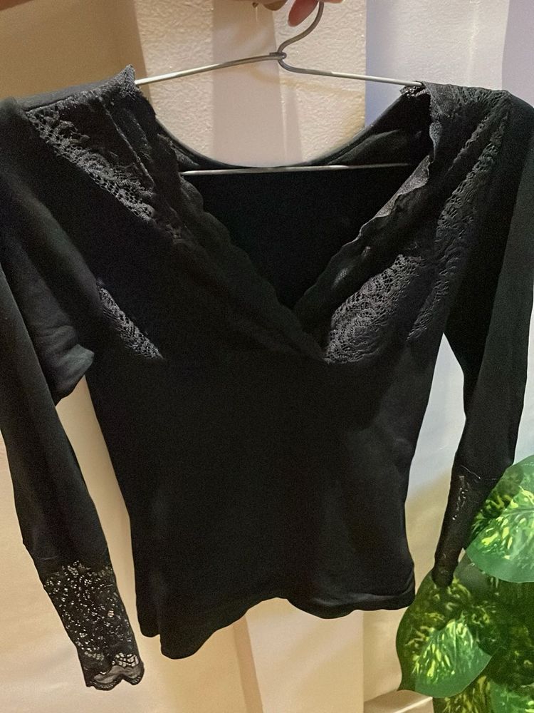 Elegant Black Lace Top
