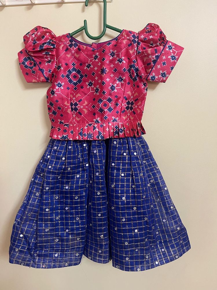 Never Worn Kids Ethnic Dress - Pink &amp; Blue