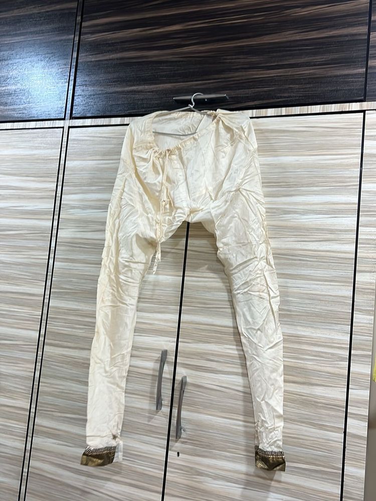Cream Churidar Pants