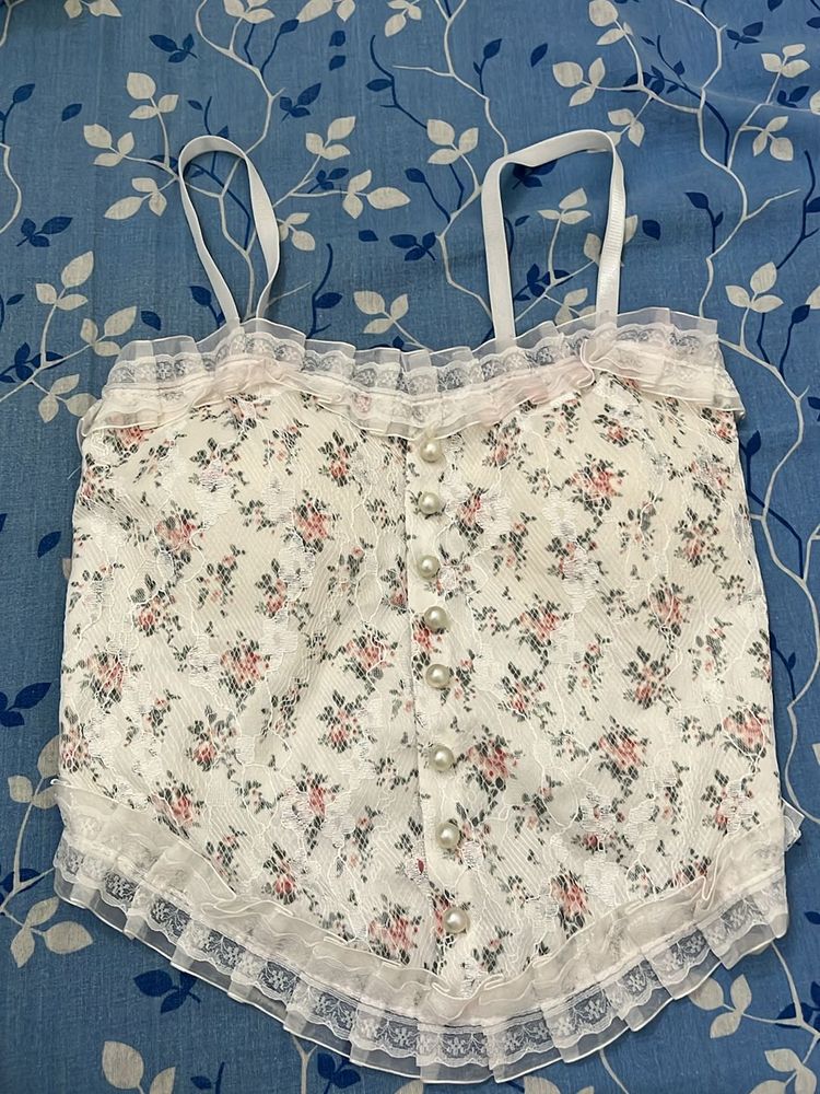 Cute white corset style top