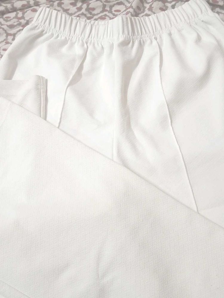 White Elastic Waist Pants