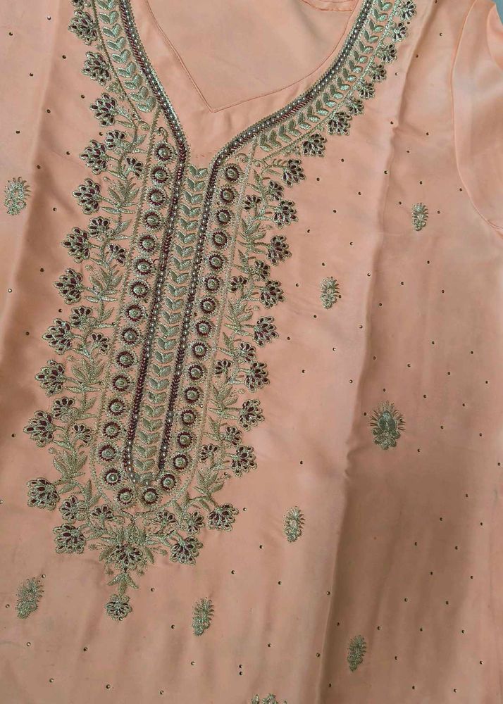 Peach Embellished Kurti