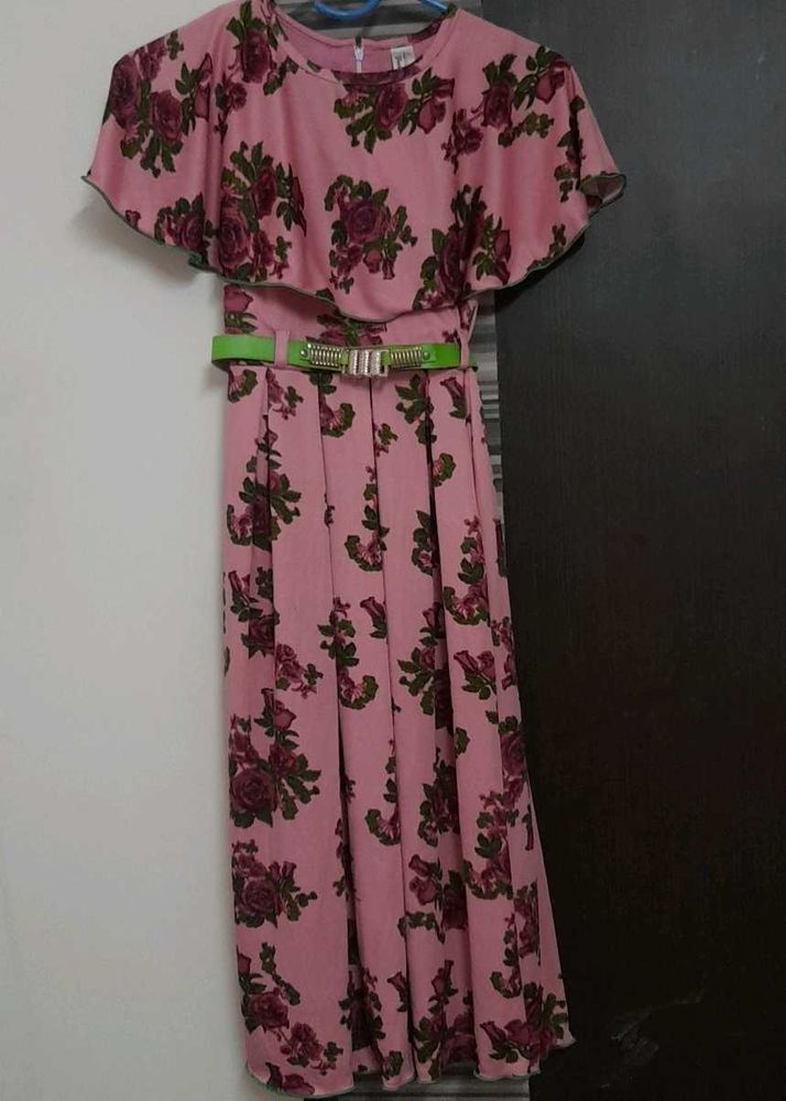 A Pink Dress With Flowers