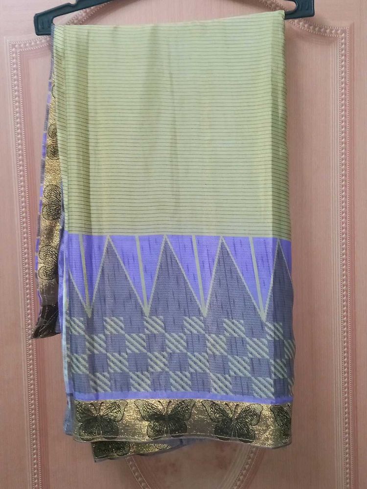 Lavender &amp; Beige Saree