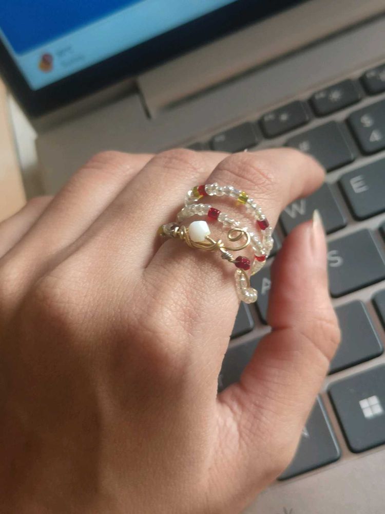 Y2K Beaded Statement Ring