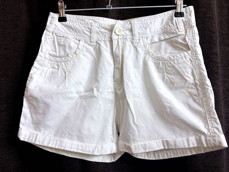 White Denim Shorts