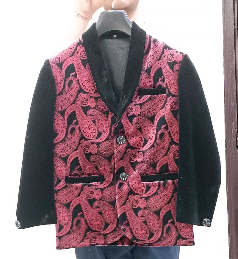 Boys Paisley Velvet Blazer
