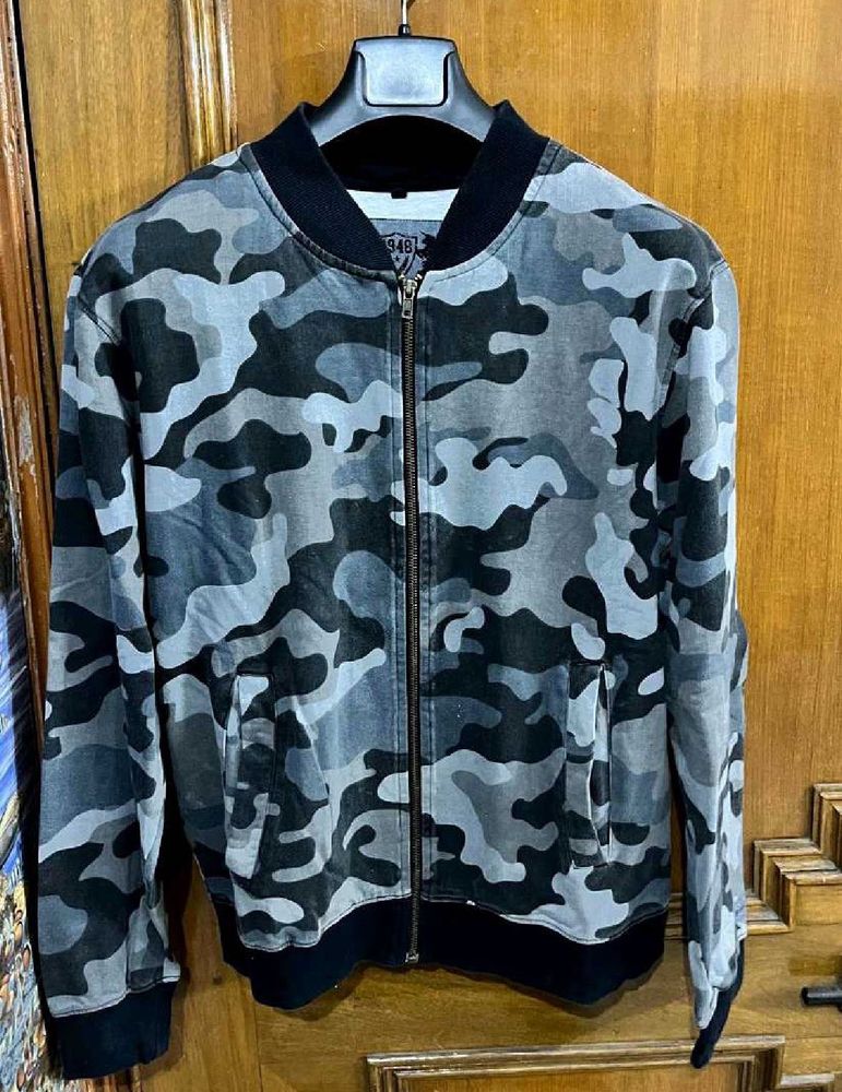 CAMOUFLAGE GREY BOMBER JACKET S