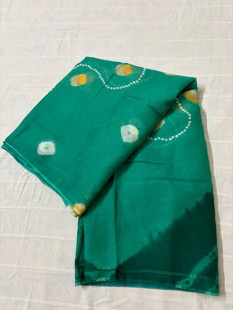 Emerald Green Bandhani Saree