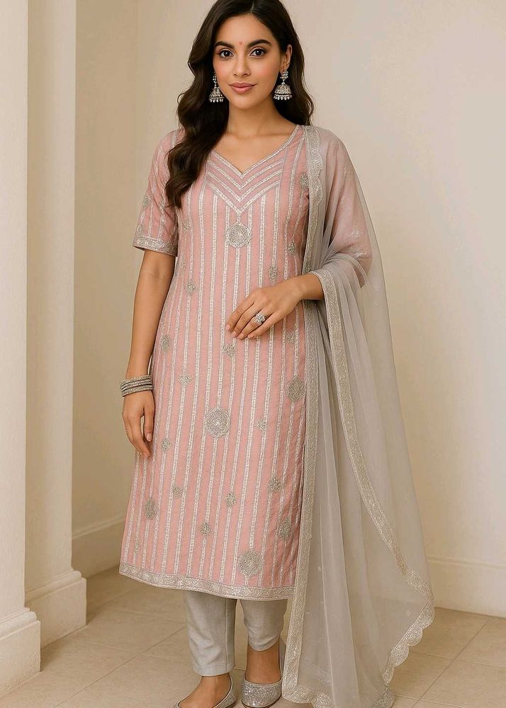 Blush Bloom Straight Kurti