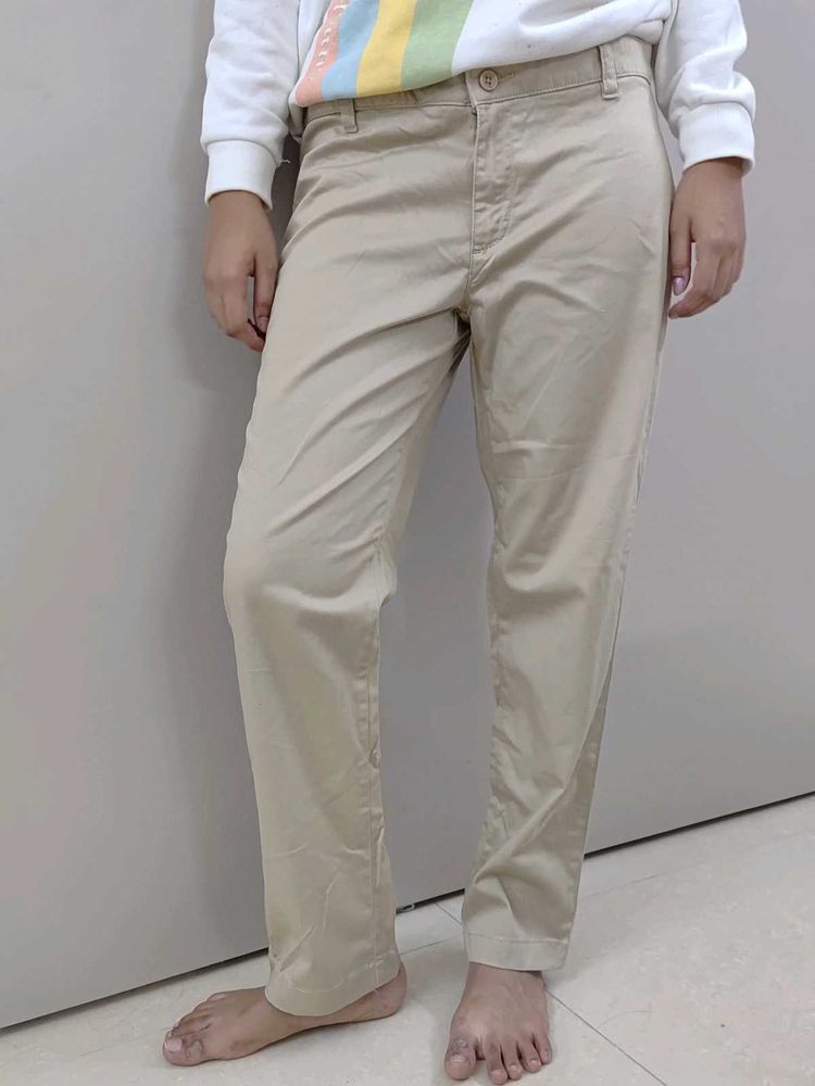Beige Casual Pants