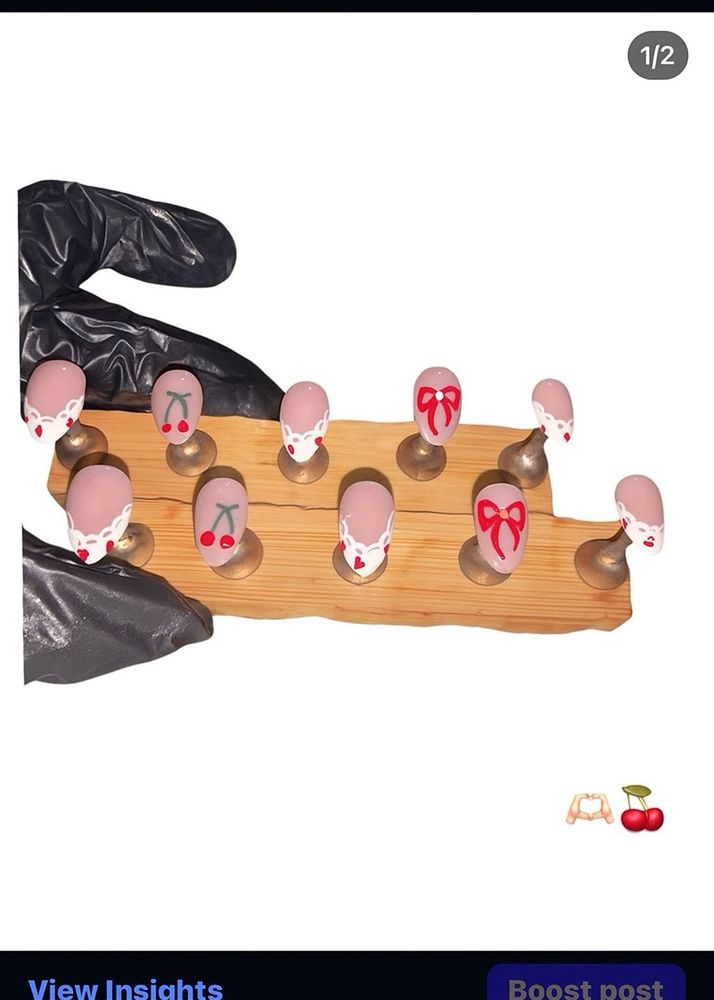 Cute Cherry Design Nail pressons