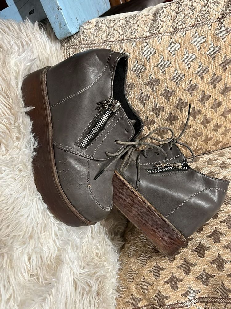 Platform Wedge Ankle Boots