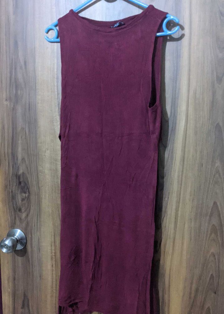 Maroon Overalls - Crop Top