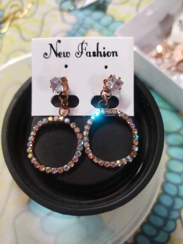 Rose Gold Earrings With Diamond Studs