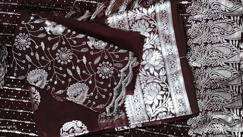 😍 Geogette Saree With PATYWEAR Blouse