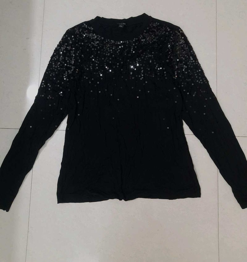 Black Sequin Top