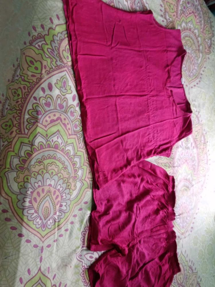 Maroon Rayon Co-ord Set