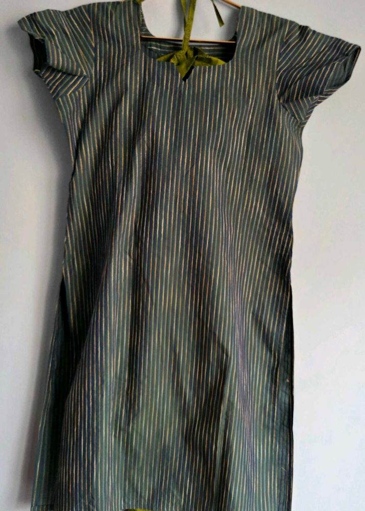 2pc Woven Green Blue Salwar Kurta Set 40&#34;