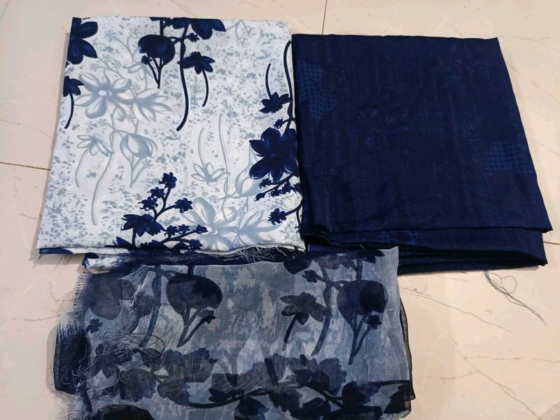 soft printed synthetic dress material
