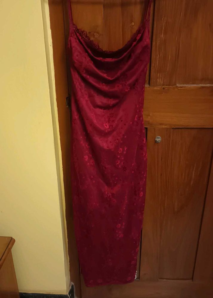 Y2k Vintage Maroon Midi Backless Dress
