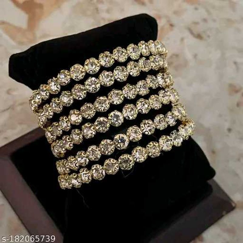 Fancy Diamond Studded Bangle Stylish Bracelet