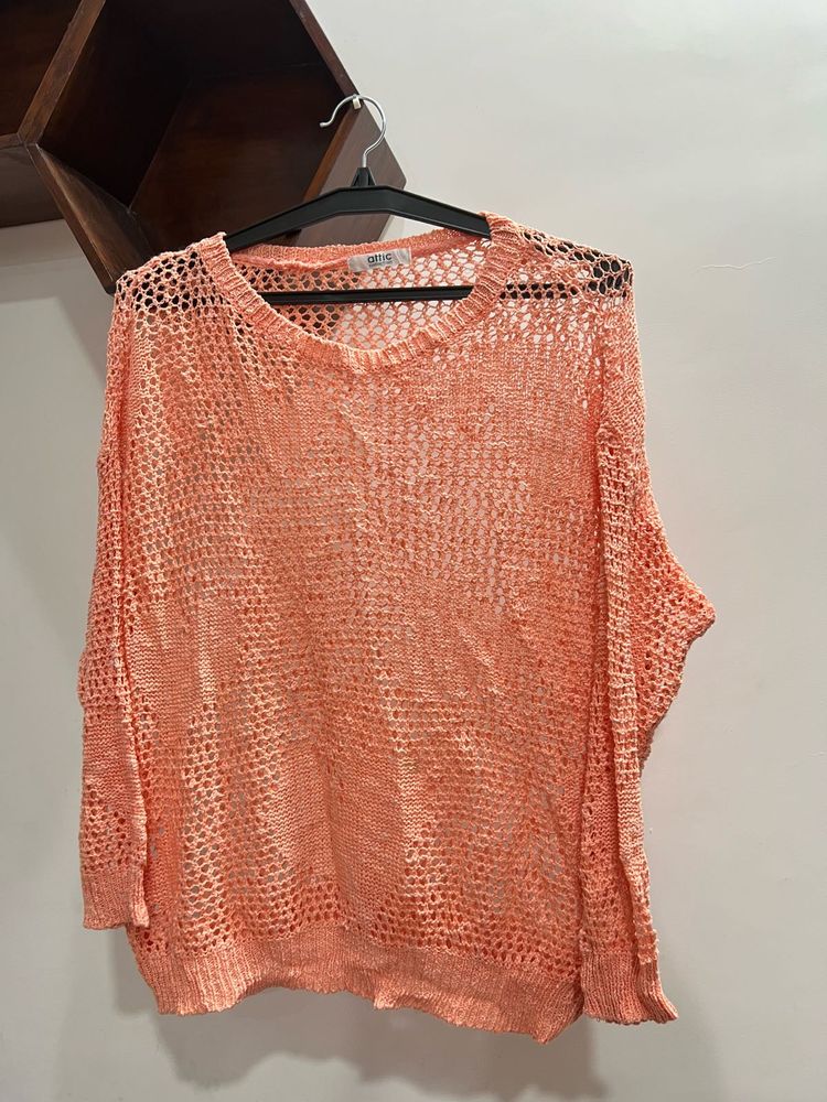 Peach Knit Top