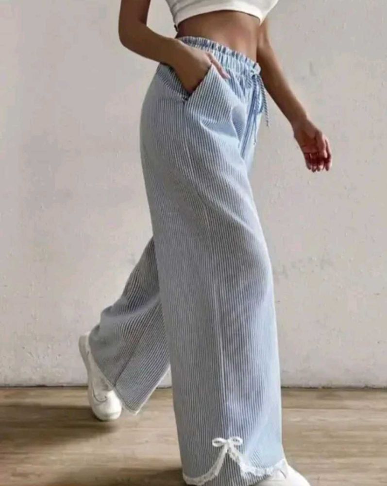 Striped Wide-Leg Pants