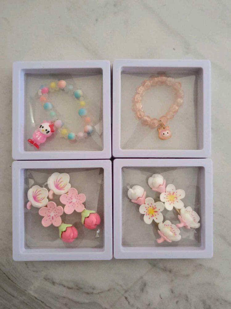 Kids Cute Bracelet And HairPins Combo
