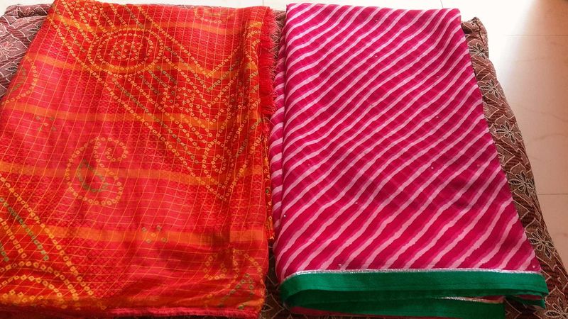 Bandhani &amp; Leheriya Sarees combo 2