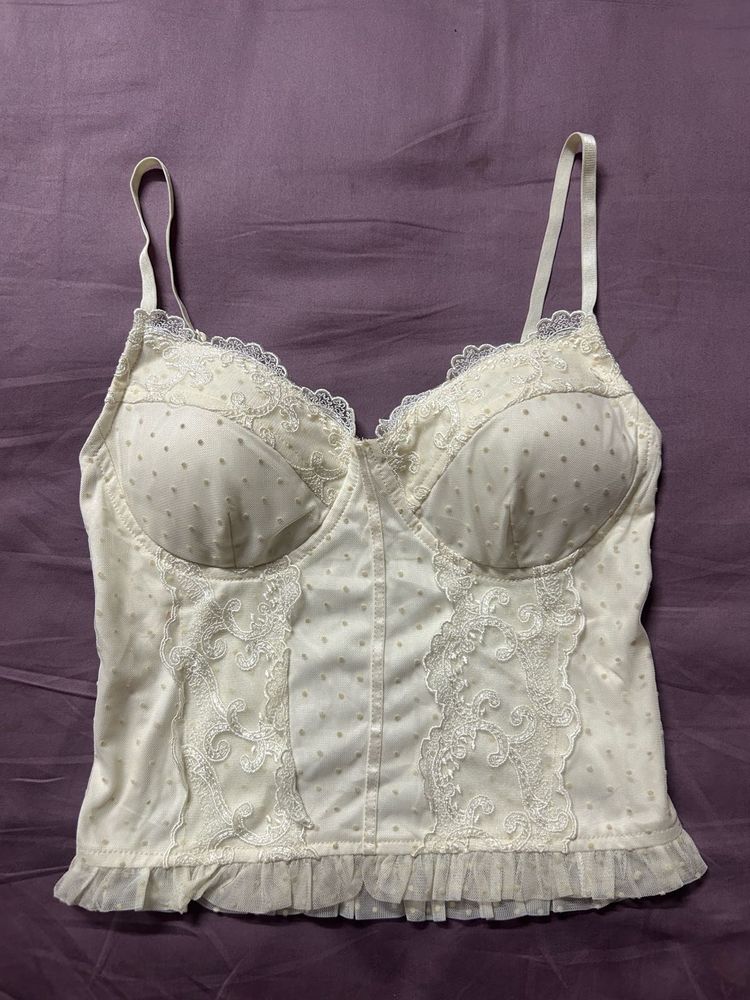 Lace Trim Bustier Top
