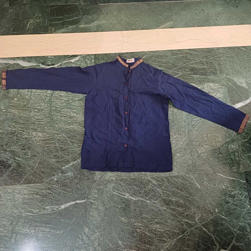 Fabindia Navy Blue Women's Kurta Shirt