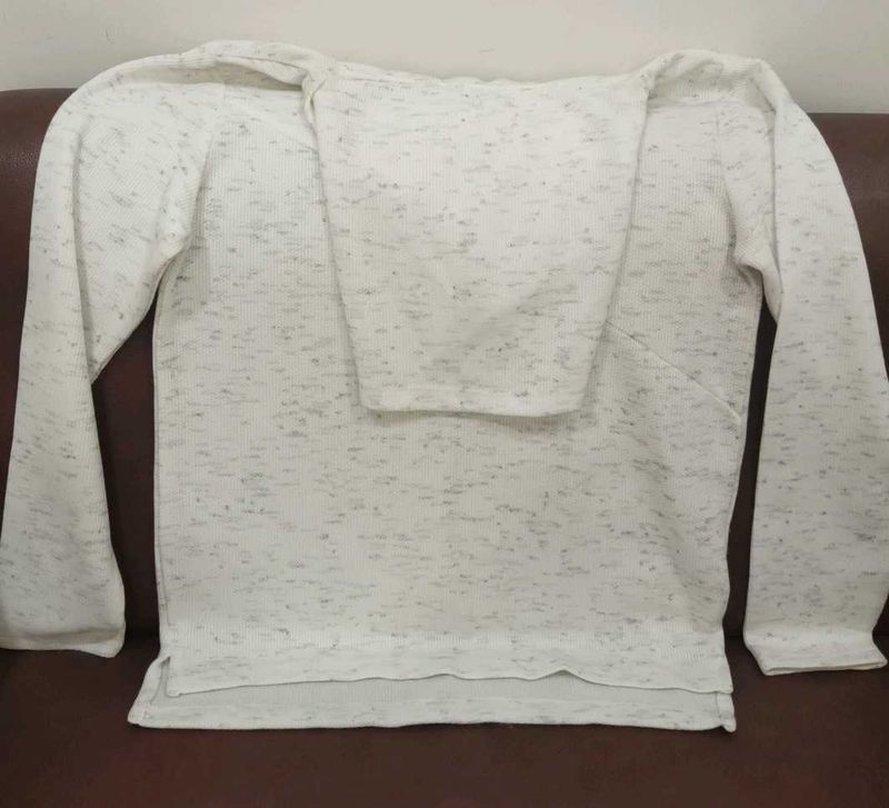 Trendy Fashionable Men&#39;s Cream Full Sleeve Hoodie