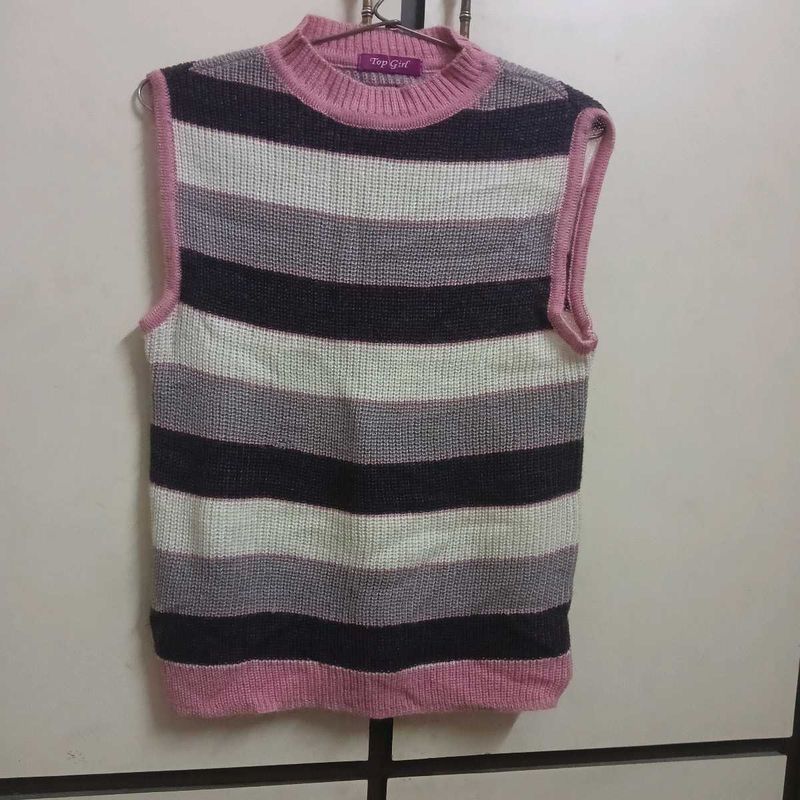 Striped Knit Vest