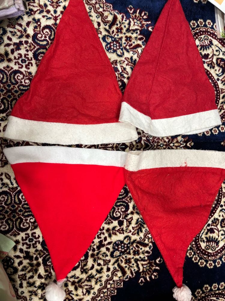 Set Of Four Christmas Caps