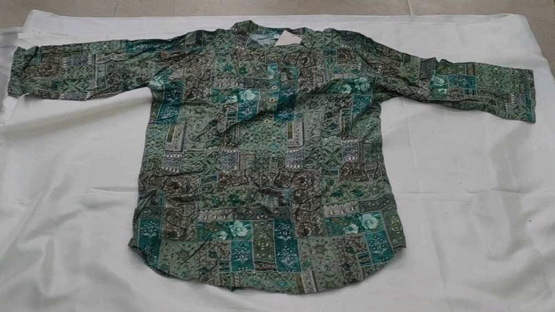 Patterned Long Sleeve Kurta