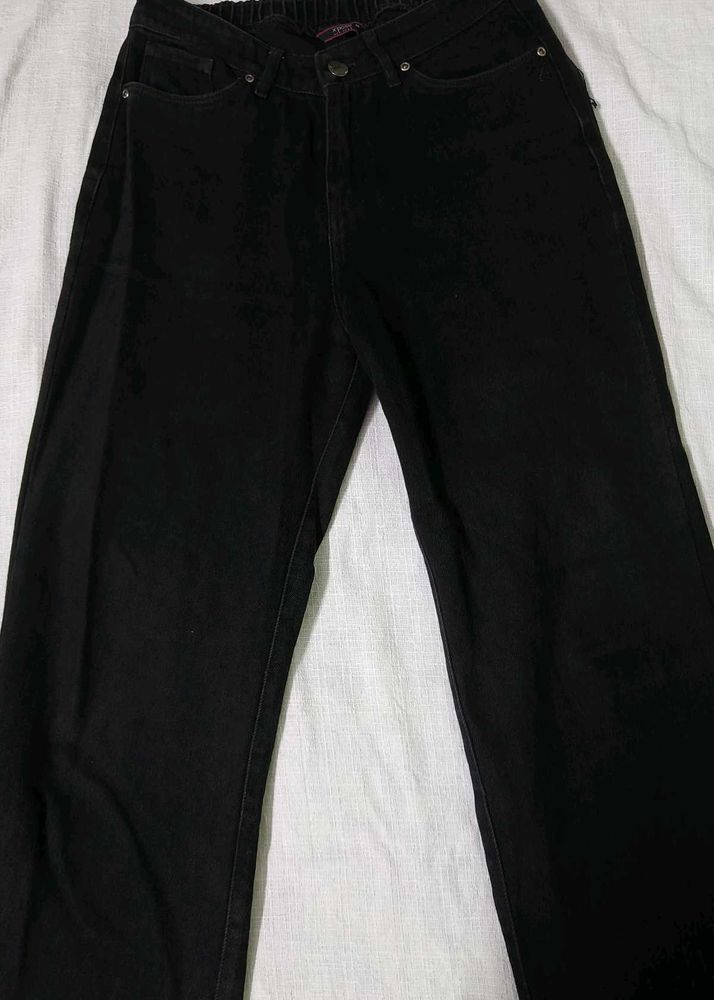 Black wide leg jeans