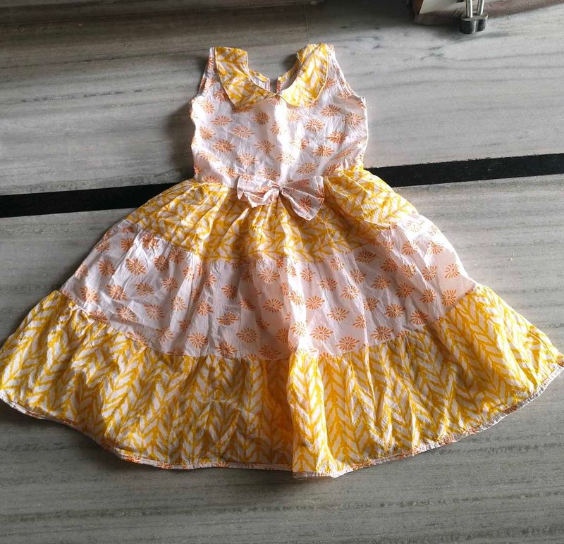 Adorable Floral &amp; Chevron Printed Frock