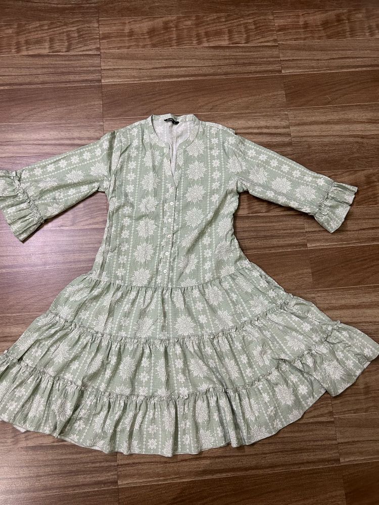 Sage Green Tiered Dress