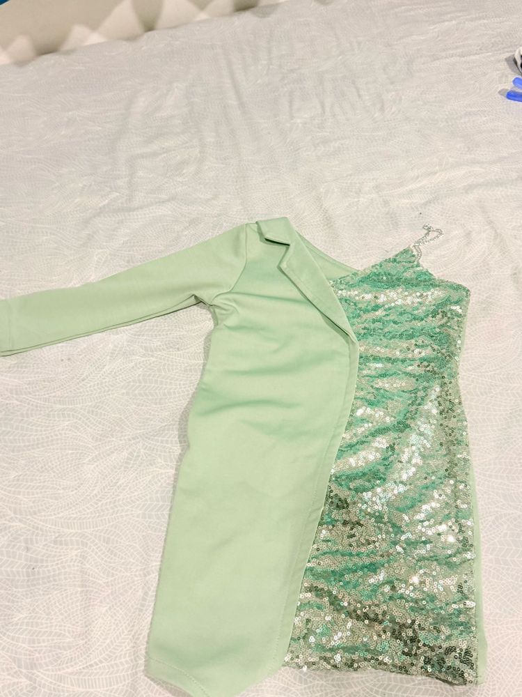 Sparkly Green Dress &amp; Blazer Set. Fr Girl Kids 4-7