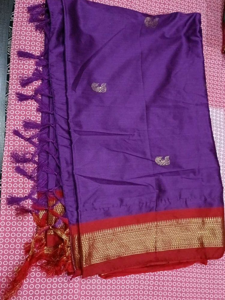 Purple Silk Saree
